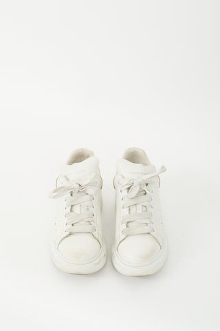 Alexander McQueen White 
Bronze Leather Oversized Sneaker