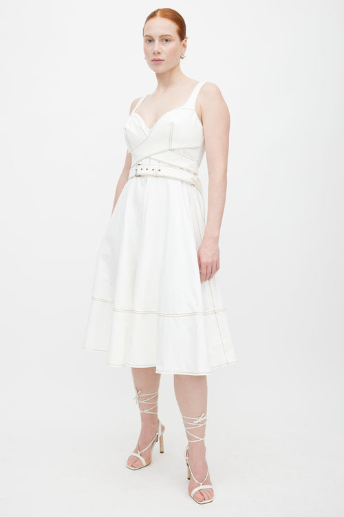 Alexander McQueen White Denim 50s Dress