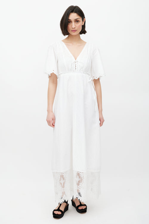 MCQ White Eyelet Lace Dress