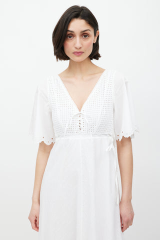 MCQ White Eyelet Lace Dress