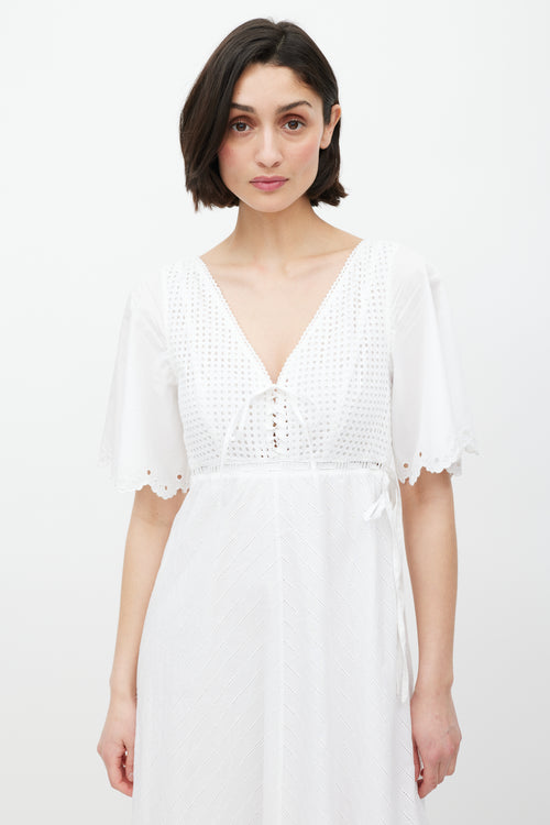 MCQ White Eyelet Lace Dress