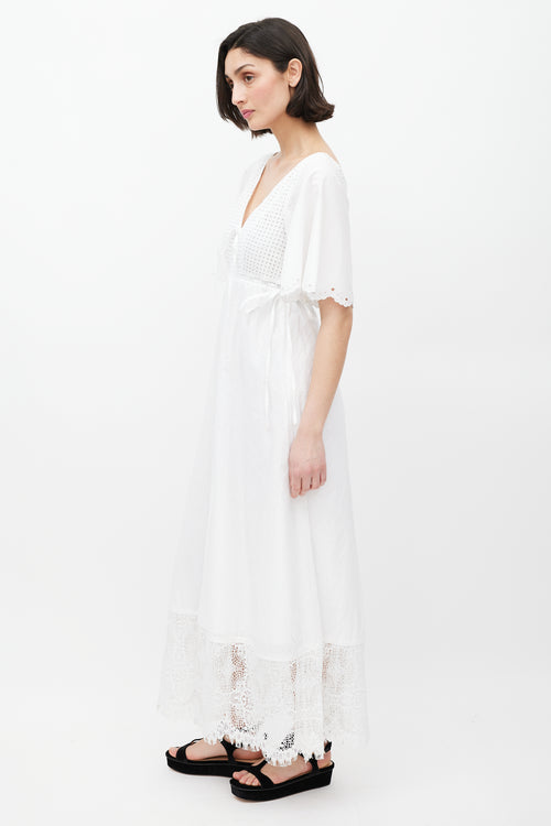 MCQ White Eyelet Lace Dress