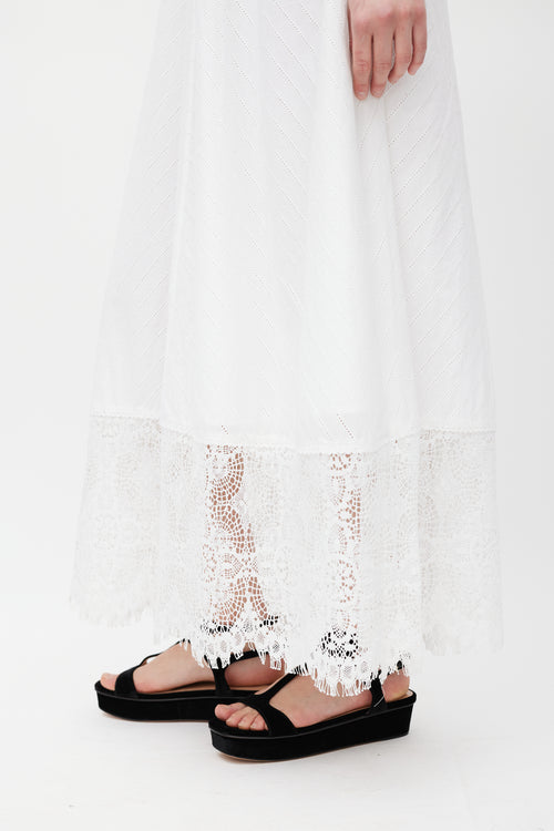 MCQ White Eyelet Lace Dress