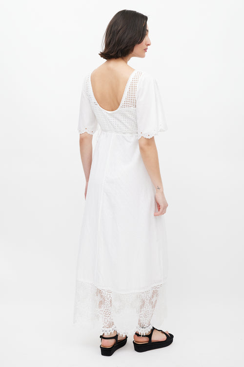 MCQ White Eyelet Lace Dress