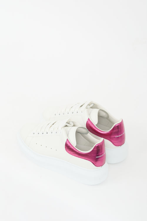 Alexander McQueen White 
Pink Leather Oversized Sneaker