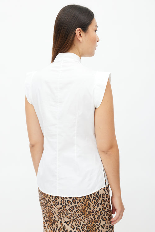 Alexander McQueen White Ruffle Bib Shirt