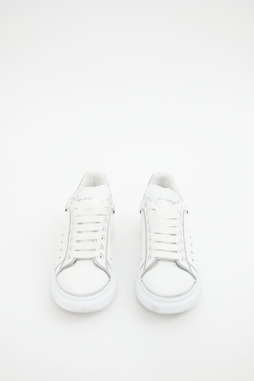 Alexander McQueen White 
Silver Larry Sneakers