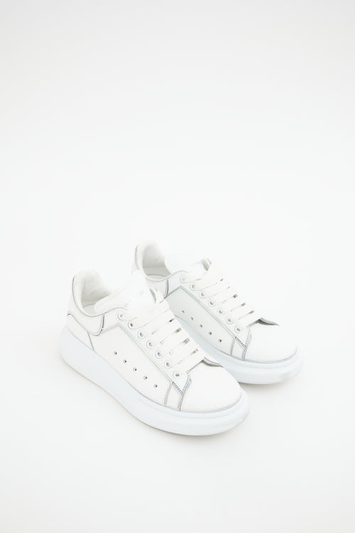 Alexander McQueen White 
Silver Larry Sneakers