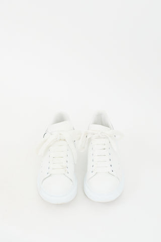 Alexander McQueen White 
Silver Leather Oversized Sneaker