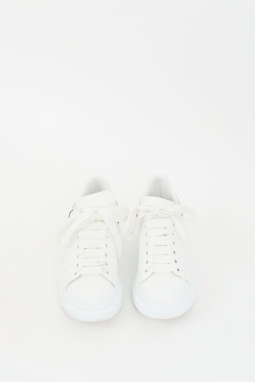 Alexander McQueen White 
Silver Leather Oversized Sneaker