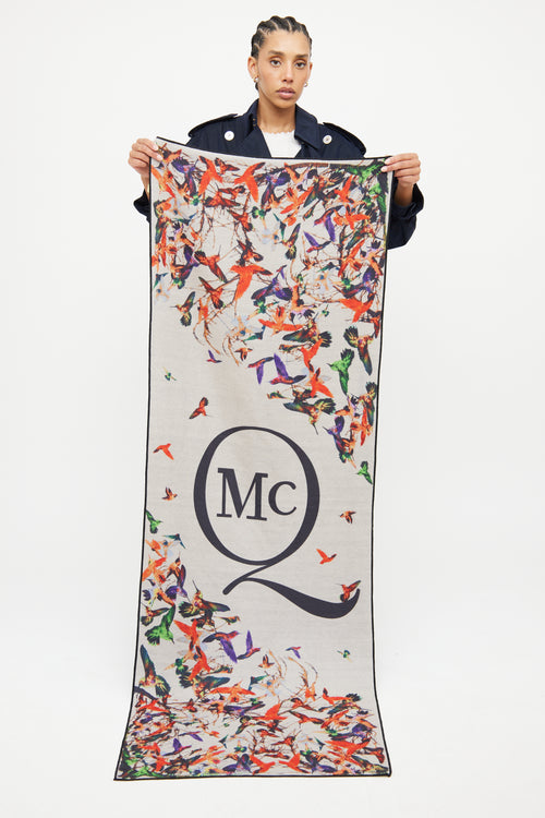 Alexander McQueen Wool Hummingbird Scarf