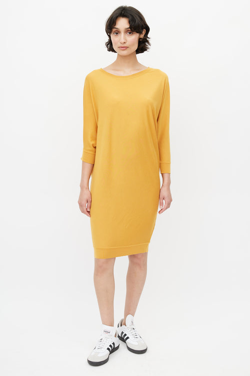 Alexander McQueen Yellow Wool Knit Dress