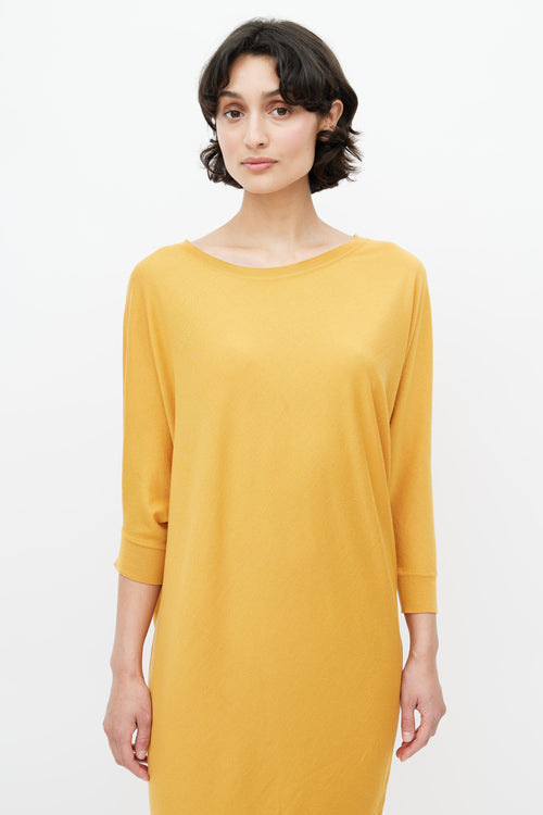 Alexander McQueen Yellow Wool Knit Dress