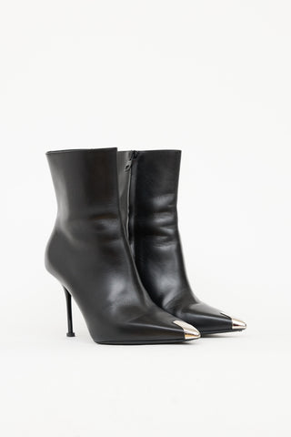 Alexander McQueen Leather Cap Toe Boot