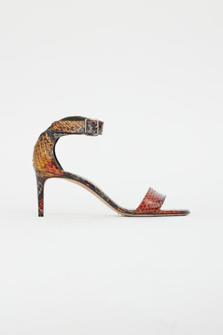 Alexander McQueen Multicolour Textured Leather Sandal