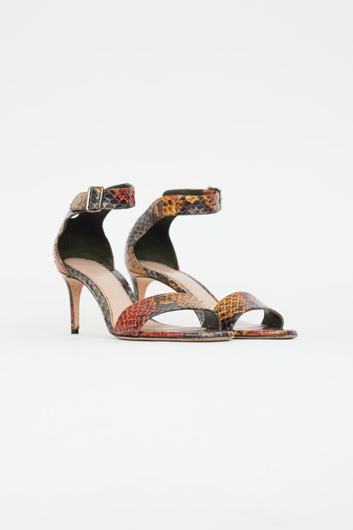 Alexander McQueen Multicolour Textured Leather Sandal