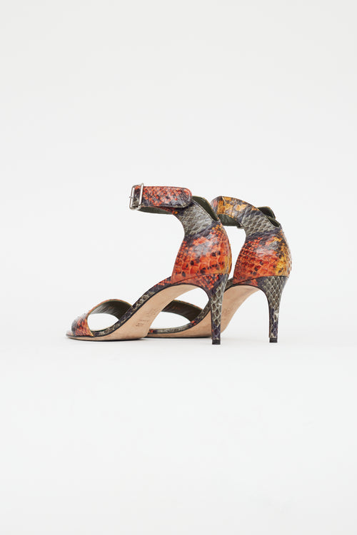 Alexander McQueen Multicolour Textured Leather Sandal