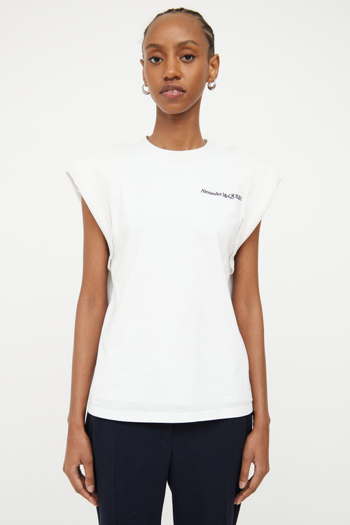 Alexander McQueen White Shoulder Pad Top