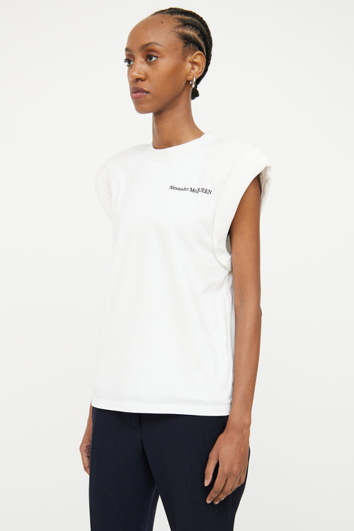 Alexander McQueen White Shoulder Pad Top