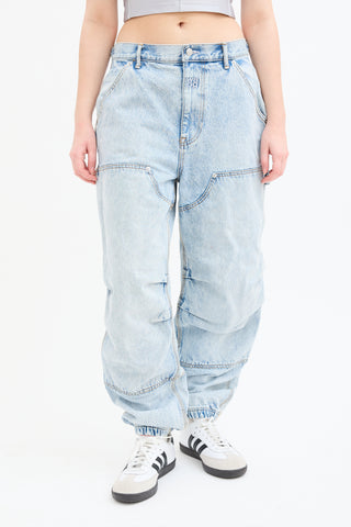 Alexander Wang Acid Wash Double Front Carpenter Jeans