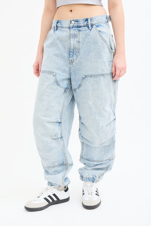 Alexander Wang Acid Wash Double Front Carpenter Jeans