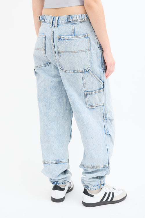 Alexander Wang Acid Wash Double Front Carpenter Jeans