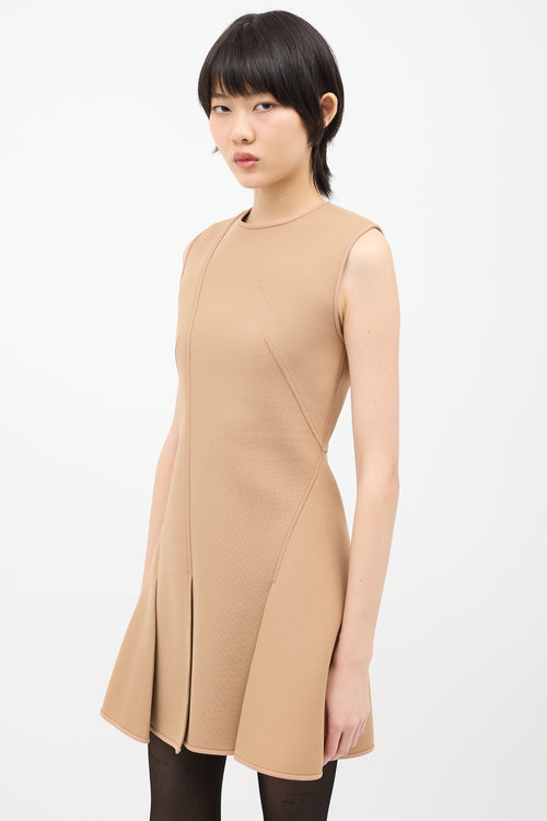 Alexander Wang Beige Neoprene Pleated Dress