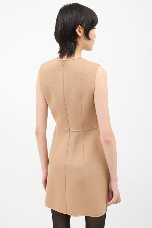 Alexander Wang Beige Neoprene Pleated Dress