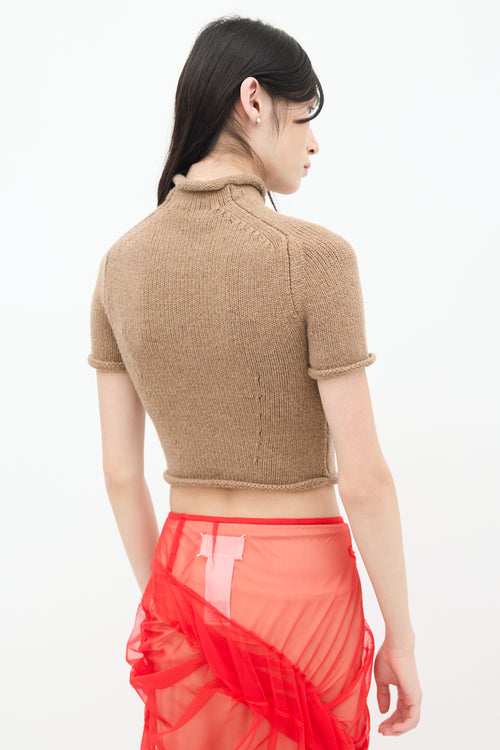 Alexander Wang Beige Wool Knit Turtleneck Top