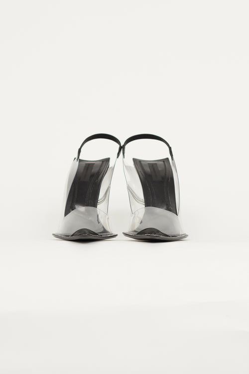 Alexander Wang Black 
Clear PVC Slingback Heel