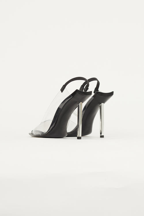 Alexander Wang Black 
Clear PVC Slingback Heel