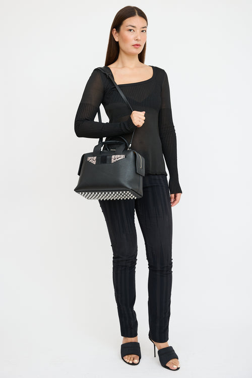 Alexander Wang Black 
Beige Leather Rogue Bag