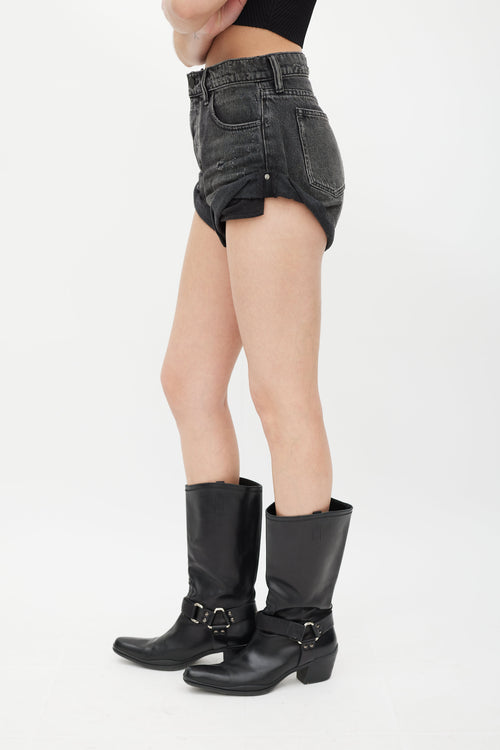 Alexander Wang Black Denim Hike Shorts