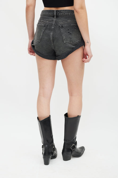 Alexander Wang Black Denim Hike Shorts