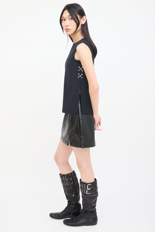 Alexander Wang Black Embellished Sleeveless Top