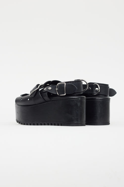 Alexander Wang Black Leather High Platform Sandal