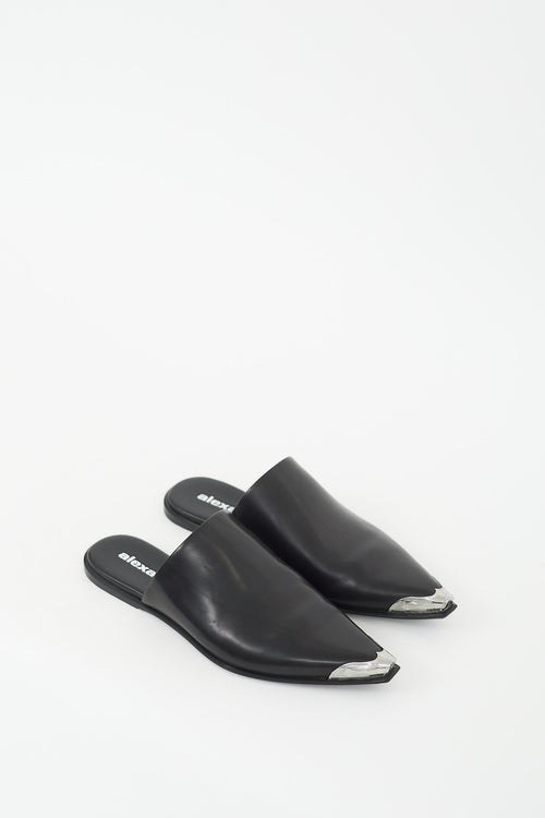 Alexander Wang Black Leather Sullivan Western Mule