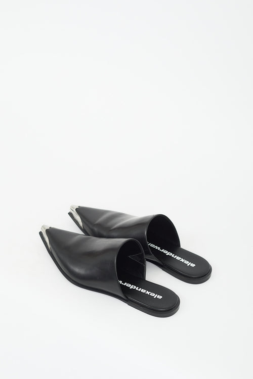 Alexander Wang Black Leather Sullivan Western Mule