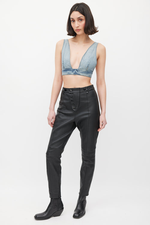 Alexander Wang Black Leather Tapered Pants