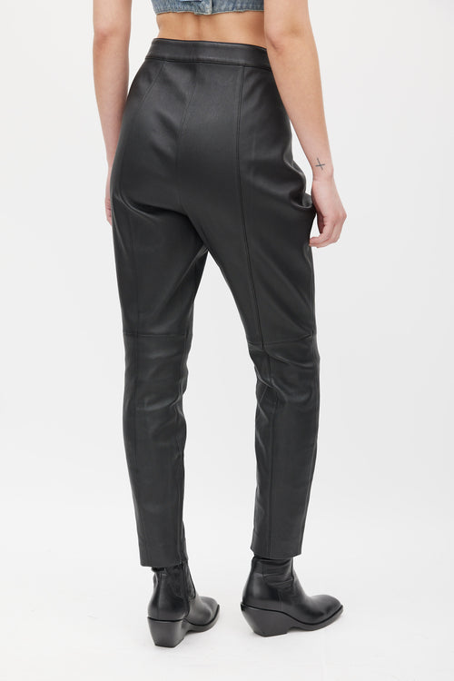 Alexander Wang Black Leather Tapered Pants