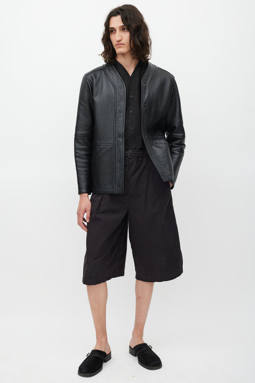 Alexander Wang Black Leather V-Neck Jacket