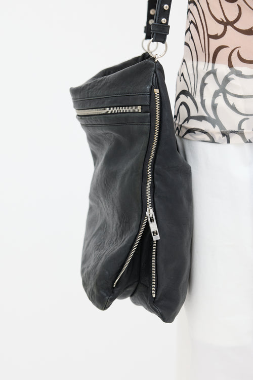 Alexander Wang Black Leather Zip Bag