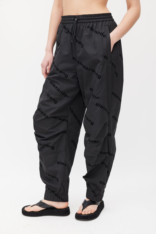 Alexander Wang Black Logo Shell Track Pants