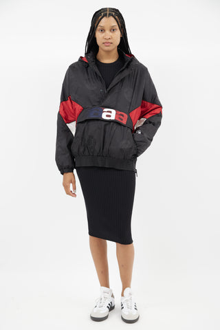 Alexander Wang Black 
Multi Padded Half Zip Jacket