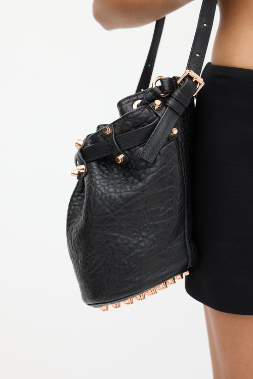 Alexander Wang Black 
Pink Leather Rocco Bucket Bag