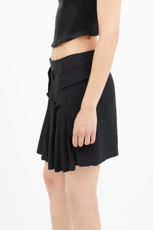 Alexander Wang Black Pleated Panelled Skirt