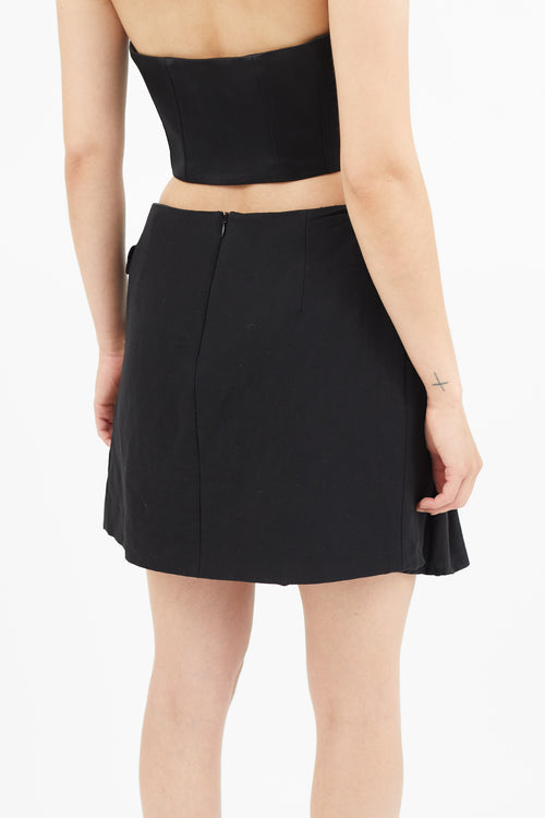 Alexander Wang Black Pleated Panelled Skirt