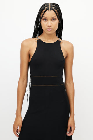 Alexander Wang Black 
Silver Chain Dress