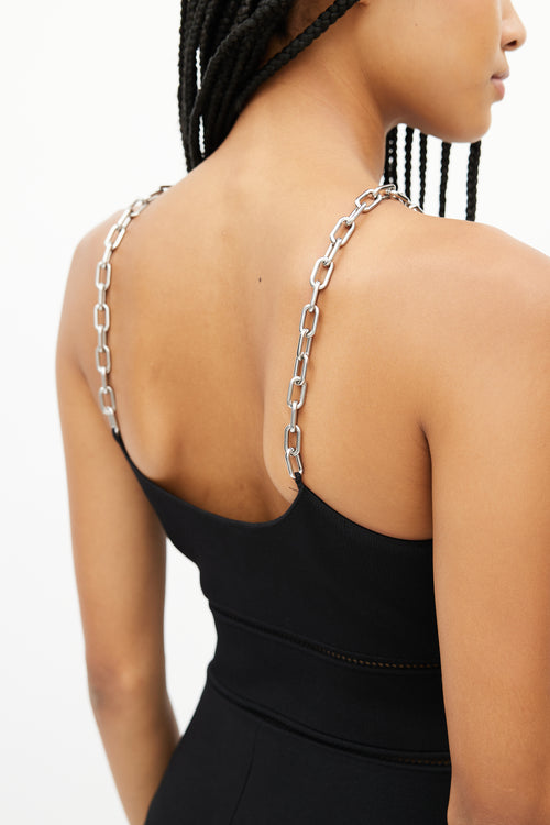 Alexander Wang Black 
Silver Chain Dress