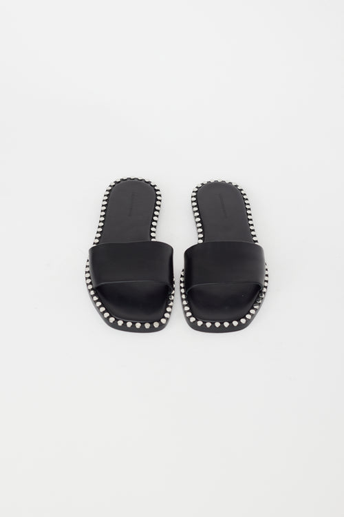 Alexander Wang Black 
Silver Studded Slide